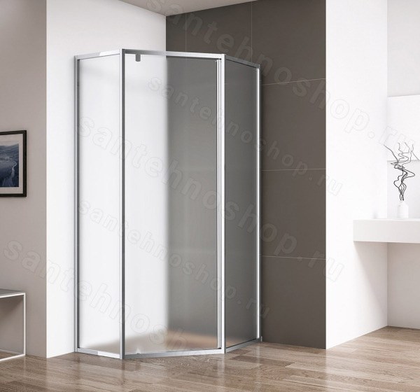 Душевой уголок Cezares ECO-O-P-1-90-P-Cr 90x90, рифленое стекло, профиль хром 90x90, рифленое стекло, профиль хром