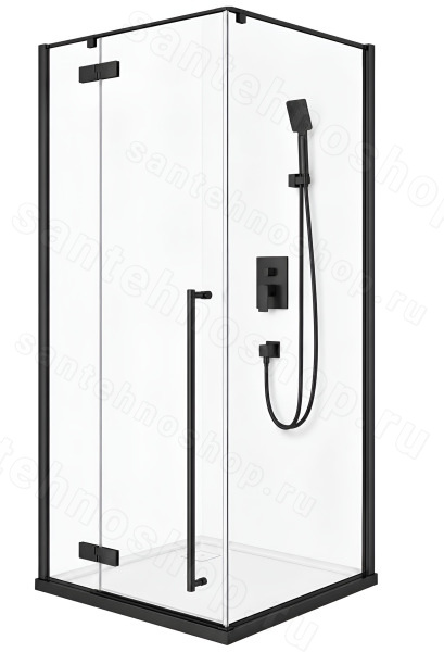 Душевой уголок Cezares LINER-A-1-90-C-NERO-R 90x90, профиль черный 90x90, профиль черный