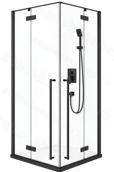 Душевой уголок Cezares LINER-A-2-90-C-NERO 90x90, профиль черный 90x90, профиль черный