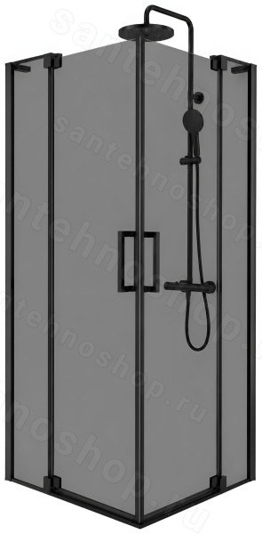 Душевой уголок Cezares SLIDER-A-2-100/110-BR-NERO 100x100, стекло бронза, профиль черный 100x100, стекло бронза, профиль черный