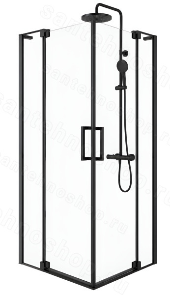 Душевой уголок Cezares SLIDER-A-2-100/110-C-NERO 100x100, профиль черный 100x100, профиль черный