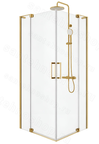 Душевой уголок Cezares SLIDER-A-2-80/90-C-BORO 80x80, профиль золото 80x80, профиль золото