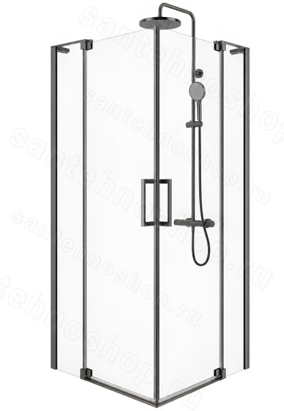 Душевой уголок Cezares SLIDER-A-2-80/90-C-GM 80x80, профиль сталь 80x80, профиль сталь