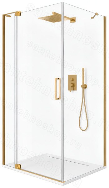 Душевой уголок Cezares SLIDER-AH-1-80-100/110-C-BORO 100x80, профиль золото 100x80, профиль золото