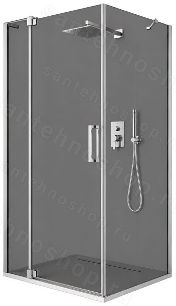 Душевой уголок Cezares SLIDER-AH-1-80-70/80-GRIGIO-Cr 70x80, стекло графит, профиль хром 70x80, стекло графит, профиль хром