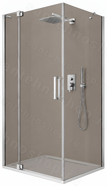 Душевой уголок Cezares SLIDER-AH-1-80-80/90-BR-Cr 80x80, стекло бронза, профиль хром 80x80, стекло бронза, профиль хром