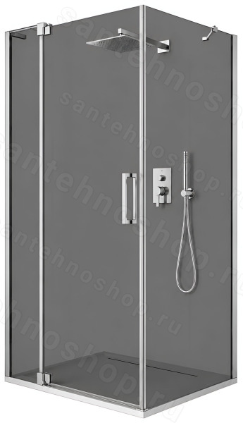 Душевой уголок Cezares SLIDER-AH-1-90-100/110-GRIGIO-Cr 100x90, стекло графит, профиль хром 100x90, стекло графит, профиль хром