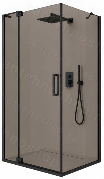 Душевой уголок Cezares SLIDER-AH-1-90-90/100-BR-NERO 90x90, стекло бронза, профиль черный 90x90, стекло бронза, профиль черный
