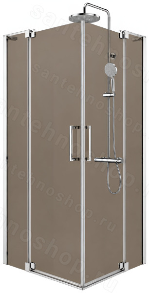 Душевой уголок Cezares SLIDER-AH-2-70/80-100/110-BR-Cr 70x100, стекло бронза, профиль хром 70x100, стекло бронза, профиль хром