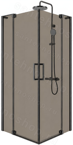 Душевой уголок Cezares SLIDER-AH-2-70/80-100/110-BR-GM 70x100, стекло бронза, профиль сталь 70x100, стекло бронза, профиль сталь
