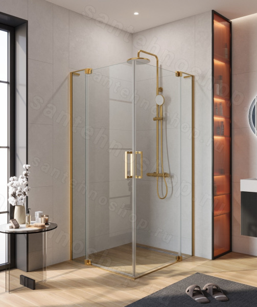 Душевой уголок Cezares SLIDER-AH-2-80/90-100/110-C-BORO 80x100, профиль золото 80x100, профиль золото