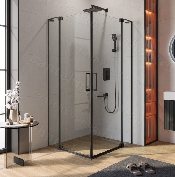 Душевой уголок Cezares SLIDER-AH-2-80/90-100/110-C-NERO 80x100, профиль черный 80x100, профиль черный