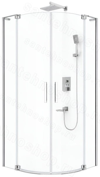 Душевой уголок Cezares SLIDER-R-2-80/90-C-Cr 80x80, профиль хром 80x80, профиль хром