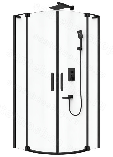 Душевой уголок Cezares SLIDER-R-2-80/90-C-NERO 80x80, профиль черный 80x80, профиль черный