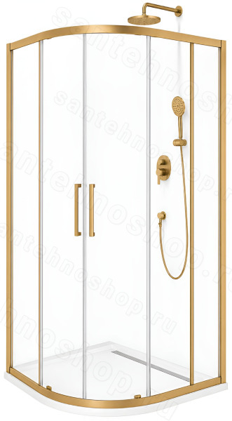 Душевой уголок Cezares MOLVENO-R-22-100+30-C-BORO-IV 130x130, профиль золото 130x130, профиль золото
