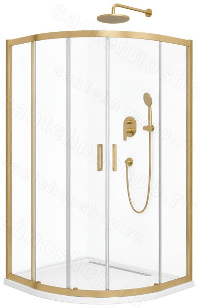 Душевой уголок Cezares MOLVENO-RH-2-130/100-C-BORO-IV 130x100, профиль золото 130x100, профиль золото