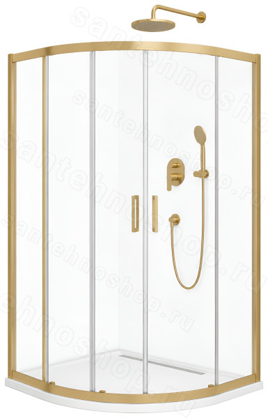 Душевой уголок Cezares MOLVENO-RH-22-130/120-C-BORO-IV 130x120, профиль золото 130x120, профиль золото