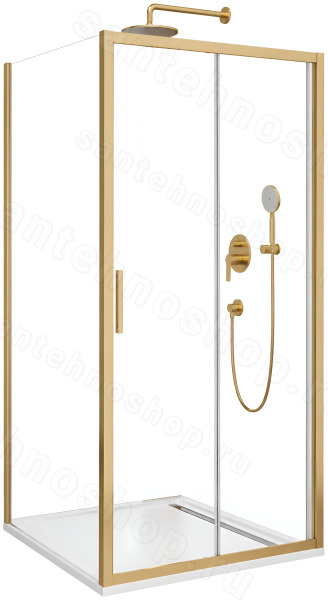 Душевой уголок Cezares MOLVENO-AH-12-150/90-C-BORO-IV 150x90, профиль золото 150x90, профиль золото