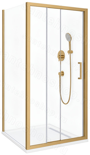 Душевой уголок Cezares MOLVENO-AF-31-90-C-BORO-IV 90x90, профиль золото 90x90, профиль золото