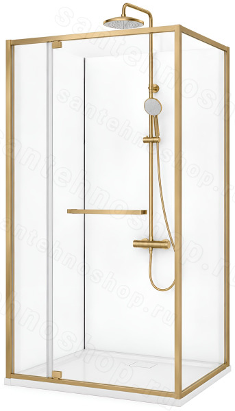 Душевой уголок Cezares LUX-AH-FS-11-120/90-C-BORO 120x90, профиль золото 120x90, профиль золото