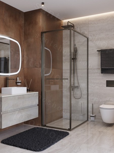 Душевой уголок Cezares LUX-AH-FS-1-70/100-C-GM 70x100, профиль сталь 70x100, профиль сталь