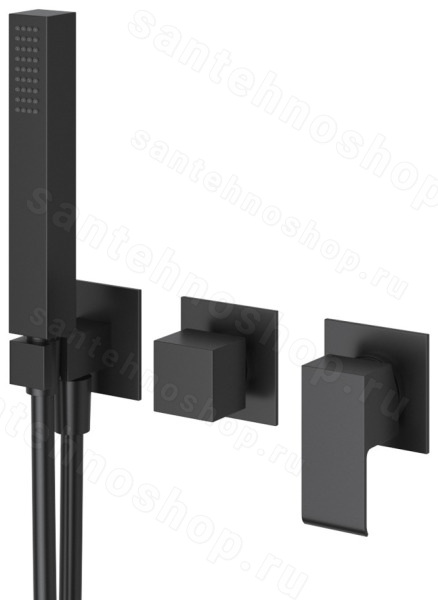 Встраиваемый смеситель для ванны Cezares Porta PORTA-VDM2-NOP, черный матовый