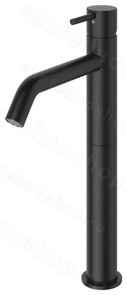 Смеситель для раковины Cezares Leaf LEAF-LC2-L-NOP высокий, черный матовый