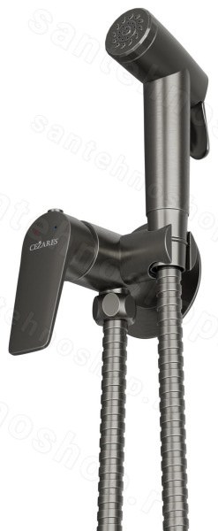Гигиенический душ Cezares Liner LINER-DIF-GM со смесителем, оружейная сталь