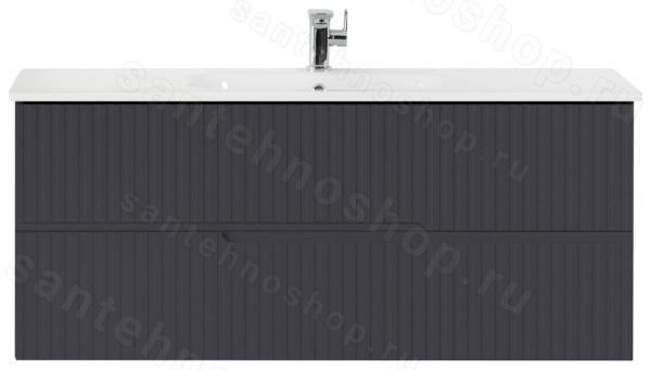 Тумба под раковину Cezares DUET-1200-2C-SO-GR-P 117x50 подвесная, графит 117x50 подвесная, графит