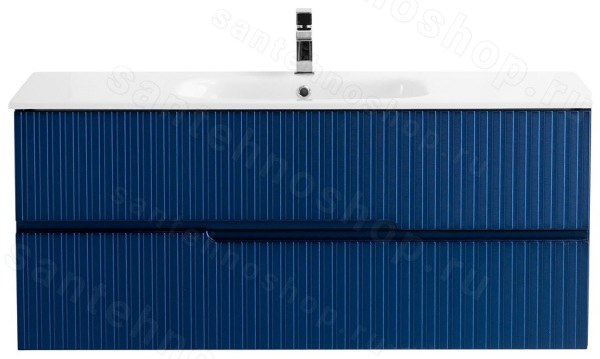 Тумба под раковину Cezares DUET-1200-2C-SO-SPF-P 117x50 подвесная, сапфир 117x50 подвесная, сапфир