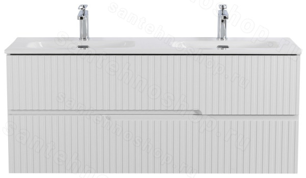 Тумба под раковину Cezares DUET-N-1200-2C-SO-2-BL 120x50 подвесная, белая глянцевая 120x50 подвесная, белая глянцевая