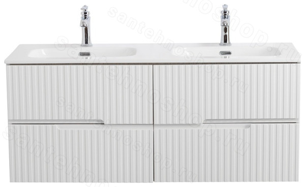 Тумба под раковину Cezares DUET-N-1200-4C-SO-2-BL 120x50 подвесная, белая глянцевая 120x50 подвесная, белая глянцевая