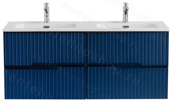 Тумба под раковину Cezares DUET-N-1200-4C-SO-2-SPF-P 120x50 подвесная, сапфир 120x50 подвесная, сапфир