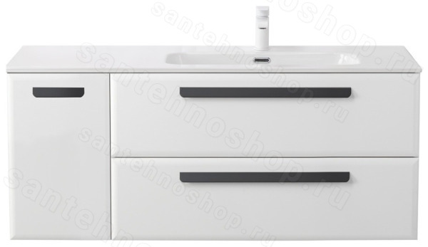 Тумба под раковину Cezares ECO-CER-N-1200-2C-1A-SO-BL-R 120x50 подвесная, белая глянцевая 120x50 подвесная, белая глянцевая