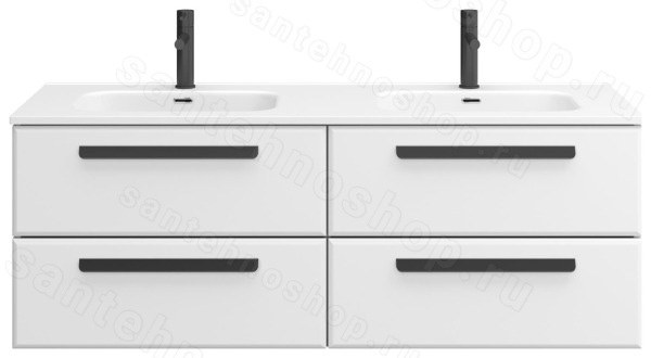 Тумба под раковину Cezares ECO-CER-N-1400-4C-SO-2-BL 140x50 подвесная, белая глянцевая 140x50 подвесная, белая глянцевая