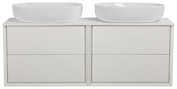 Тумба с раковиной Cezares Bellagio 00-00012835 141x49 подвесная, белая матовая 141x49 подвесная, белая матовая