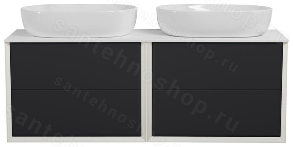 Тумба с раковиной Cezares Bellagio 00-00012836 141x49 подвесная, графит 141x49 подвесная, графит