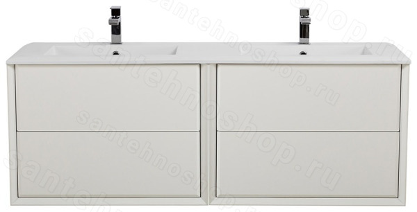 Тумба с раковиной Cezares Bellagio 00-00012838 141x50 подвесная, белая матовая 141x50 подвесная, белая матовая