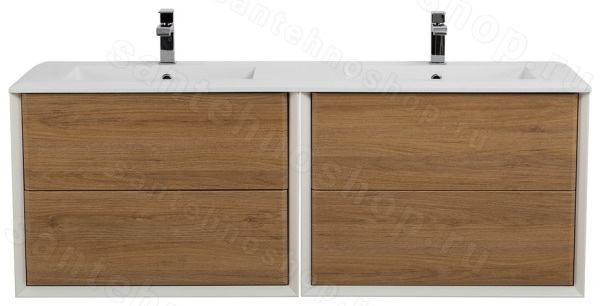 Тумба с раковиной Cezares Bellagio 00-00012840 141x50 подвесная, дуб табачный 141x50 подвесная, дуб табачный