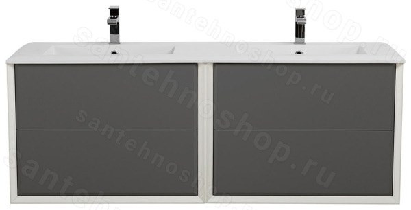 Тумба с раковиной Cezares Bellagio 00-00013350 141x50 подвесная, серое облако 141x50 подвесная, серое облако