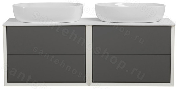 Тумба с раковиной Cezares Bellagio 00-00013352 141x49 подвесная, серое облако 141x49 подвесная, серое облако