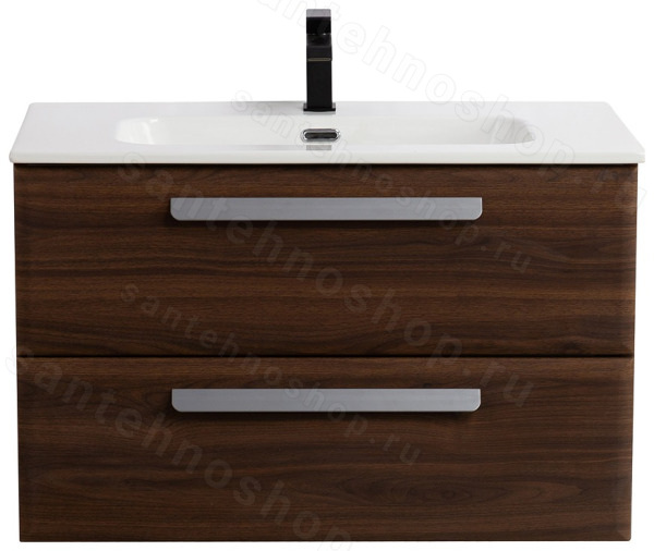 Тумба с раковиной Cezares Eco-cer-n 00-00017213 81x51 подвесная, орех шоколад софт 81x51 подвесная, орех шоколад софт