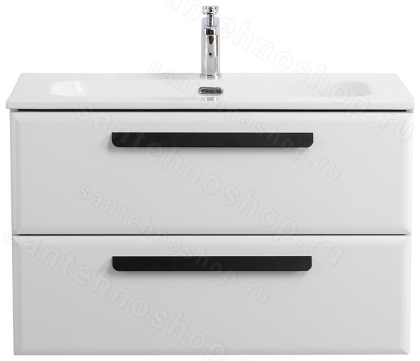 Тумба с раковиной Cezares Eco-cer-n 00-00017217 81x51 подвесная, белая матовая 81x51 подвесная, белая матовая