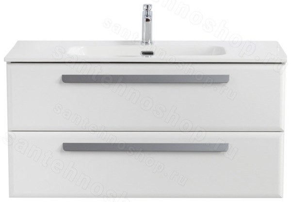 Тумба с раковиной Cezares Eco-cer-n 00-00017233 101x51 подвесная, белая глянцевая 101x51 подвесная, белая глянцевая