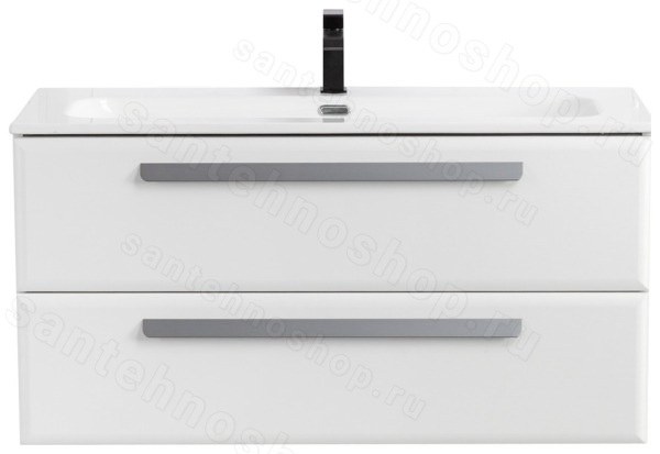 Тумба с раковиной Cezares Eco-cer-n 00-00017235 101x51 подвесная, белая матовая 101x51 подвесная, белая матовая