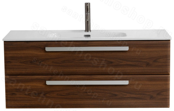 Тумба с раковиной Cezares Eco-cer-n 00-00017258 121x51 подвесная, орех шоколад софт 121x51 подвесная, орех шоколад софт