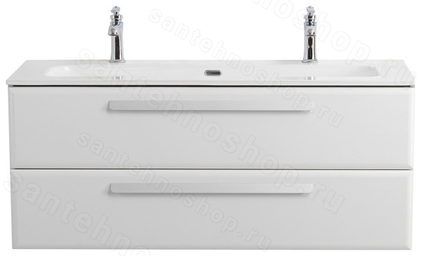 Тумба с раковиной Cezares Eco-cer-n 00-00017267 121x51 подвесная, белая глянцевая 121x51 подвесная, белая глянцевая