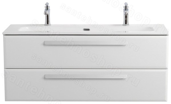 Тумба с раковиной Cezares Eco-cer-n 00-00017268 121x51 подвесная, белая матовая 121x51 подвесная, белая матовая