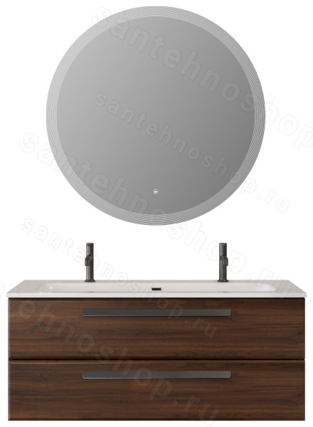 Тумба с раковиной Cezares Eco-cer-n 00-00017272 121x51 подвесная, орех шоколад софт 121x51 подвесная, орех шоколад софт