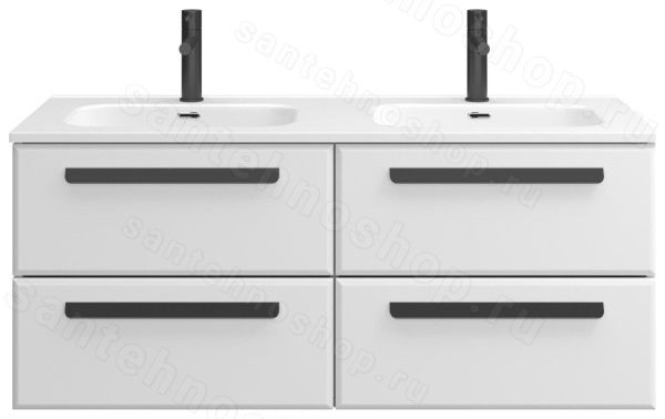 Тумба с раковиной Cezares Eco-cer-n 00-00017276 121x51 подвесная, белая глянцевая 121x51 подвесная, белая глянцевая